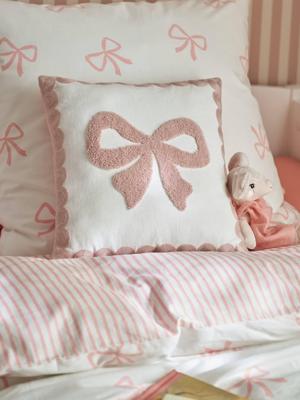 Kussen met geschulpte afwerking ecru