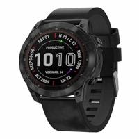 By Qubix - Leren bandje - Zwart - Compatible met Garmin Tactix 8-51mm - Compatible Garmin bandje - thumbnail