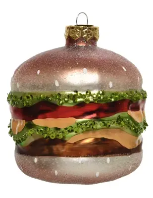 Ornament glas hamburger l9b9h10,30 cm multi KSD - Ksd
