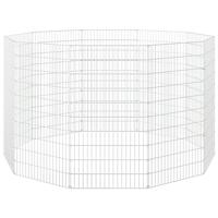 VidaXL Dierenverblijf 10 panelen 54x100 cm gegalvaniseerd ijzer - thumbnail