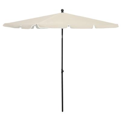 VidaXL Parasol met paal 210x140 cm zandkleurig