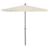 VidaXL Parasol met paal 210x140 cm zandkleurig - thumbnail