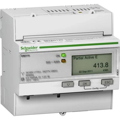 Schneider Electric A9MEM3110 A9MEM3110 Digitale kWh-meter Digitaal 63 A Conform MID: Ja 1 stuk(s)