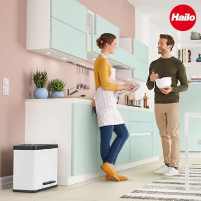 HOFE Regalsysteme öko trio plus L 0633-230 Afvalbak 27 l Staal (l x b x h) 470 x 340 x 430 mm Wit Met voetpedaal 1 stuk(s)