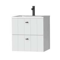 Tiger Maryport Meubelset 60 cm met 2 lades Mat wit incl Quadro wastafel Hoogglans wit - 1496008911 - thumbnail