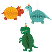 Honeycomb Hangdecoratie Dinosaurus Dino-Mite (3st) - thumbnail