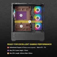 AZZA Tiara 501B Midi-tower PC-behuizing Zwart - thumbnail