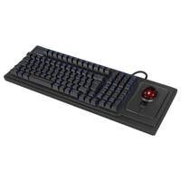 Keysonic KSK-8202ELU-T (US) Toetsenbord Kabelgebonden QWERTY, US-Engels Zwart Met trackball, Verlicht - thumbnail