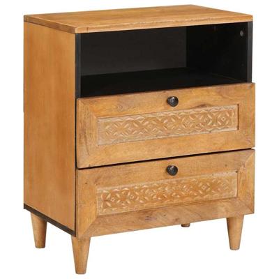 Nachtkastje Lichtbruin 50 x 33 x 60 cm massief mangohout