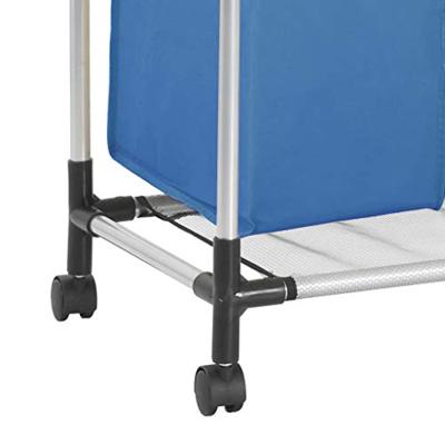 VidaXL Wassorteerder met 4 zakken staal blauw