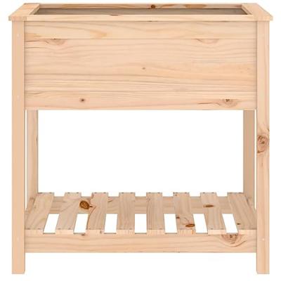 VidaXL Plantenbak met schap 82,5x54x81 cm massief grenenhout