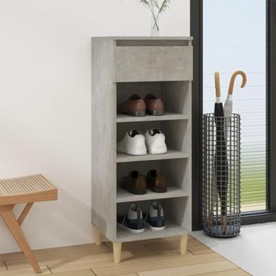 VidaXL Schoenenkast 40x36x105 cm bewerkt hout betongrijs VidaXL Schoenenkast 40x36x105 cm bewerkt hout betongrijs