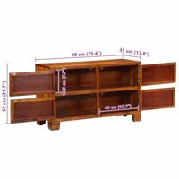 Schoenenkast Bruin 90 x 35 x 55 cm Massief acaciahout - thumbnail