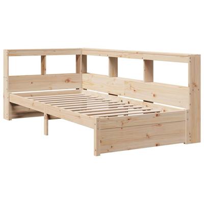 Bed met boekenkast zonder matras massief grenenhout 90x200 cm - thumbnail