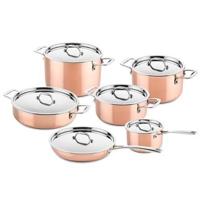 DUCQ Pannenset - Kookpan ø 20, 20, 24 cm & Steelpan ø 16 cm & Braadpan ø 28 cm & Koekenpan ø 26 cm + Deksels - Inductie - Koper - 6 Delig - thumbnail