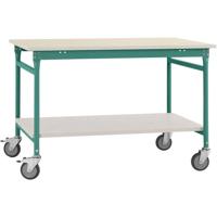 Manuflex BB5311.0001 Compleet bijzettafel basismobiel met melamine schijf + legplank, bxdxh: 1000 x 600 x 850 mm Grijs, Groen - thumbnail