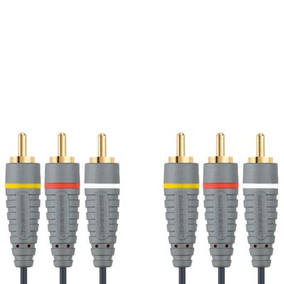 Composiet Videokabel 3x RCA Male - 3x RCA Male 2.00 m Blauw