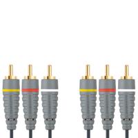 Composiet Videokabel 3x RCA Male - 3x RCA Male 2.00 m Blauw - thumbnail