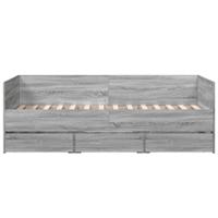 Slaapbank met lades zonder matras 90x190 cm grijs sonoma eiken - thumbnail