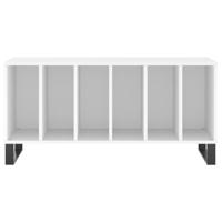 Platenkast 100x38x48 cm bewerkt hout wit - thumbnail