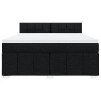 Boxspring met matras stof zwart 180x200 cm - thumbnail