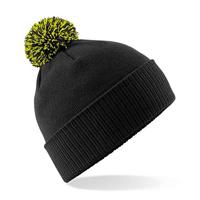 Beechfield CB450 Snowstar® Beanie - Black/Lime Green - One Size - thumbnail