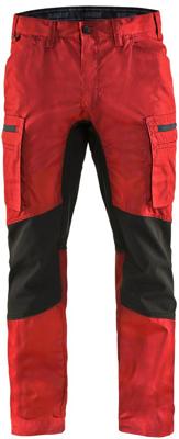 Blåkläder Service werkbroek met stretch 14591845 | Rood/Zwart | Maat 60 - 7330509498156