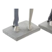 Decoratieve figuren DKD Home Decor Grijs Roze 18 x 10 x 37 cm Koppel (2 Stuks) - thumbnail