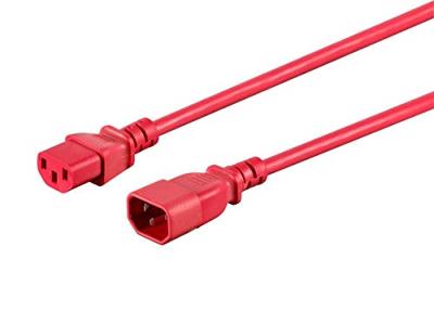 Monoprice Verlengkabel - 2 Voeten - Rood | 18AWG 3 Dirigent PC/Mon 10A (IEC 60320 C14 naar IEC 60320 C13)