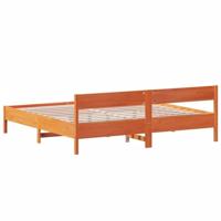 Bedframe zonder matras massief grenenhout wasbruin 180x200 cm - thumbnail
