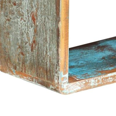 3-delige Wandschappenset kubus massief gerecycled hout