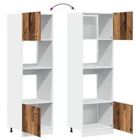 Magnetronkast Lyon 60x57x207 cm bewerkt hout oud houtkleurig - thumbnail