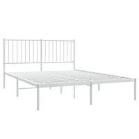 Bedframe met hoofdbord metaal wit 140x200 cm - thumbnail