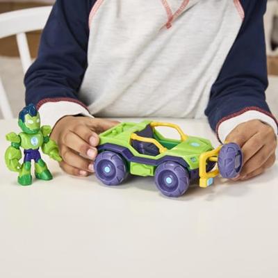 Iron Hulk-figuur en gepantserd Bolide-voertuig, Marvel Iron Man en zijn geweldige vrienden, vanaf 3 jaar - thumbnail