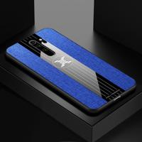 Voor Xiaomi Redmi Note 8 Pro XINLI stiksels doek textuur schokbestendig TPU beschermhoes (blauw) - thumbnail