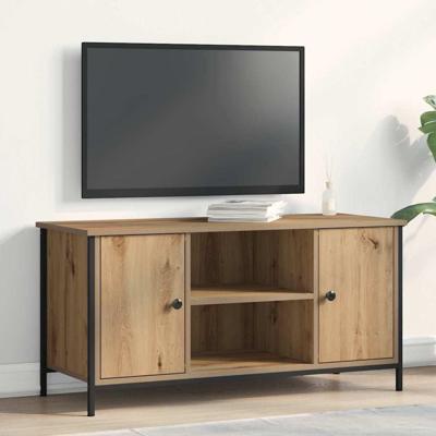 TV-kast artisanaal eikenkleurig 100 x 40 x 50 cm Bewerkt hout