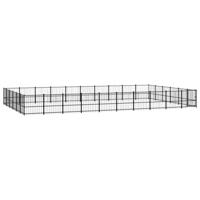 vidaXL Hondenkennel voor buiten 56,45 m² staal, kennel, hondenhuis, hondenren, hondenhok, hondenverblijf, puppyverblijf, kennels, hondenhokken - thumbnail