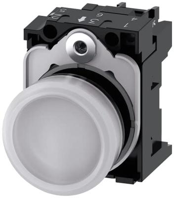 Siemens 3SU1102-6AA60-1AA0 Verlichte melder Plat Wit 24 V/AC, 24 V/DC 1 stuk(s)