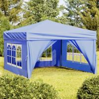 Partytent inklapbaar met zijwanden 3x3 m blauw - thumbnail
