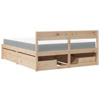 Bed met lades en matras massief grenenhout 140x200 cm - thumbnail