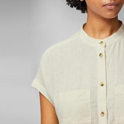 Fjallraven Övik Hemp SS Shirt Dames Chalk White S