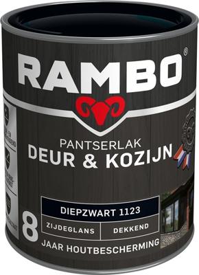 Rambo Pantserlak Deur & Kozijn Zijdeglans Dekkend - 750 ml Diepzwart