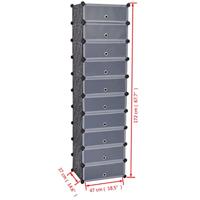 Schoenenkast met 10 ineengrijpende vakken zwart - thumbnail