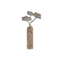 Decoratieve figuren DKD Home Decor Koffer 26 x 11 x 51 cm Zilverkleurig Boomstructuur Bruin - thumbnail