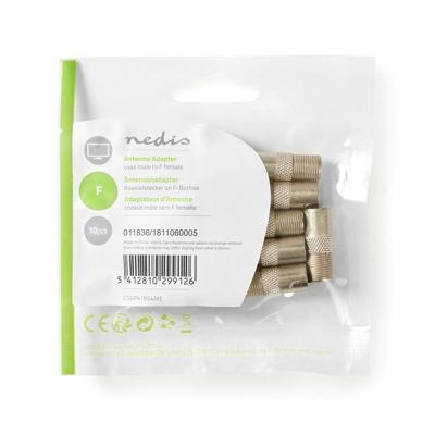Satelliet- en antenne-adapter | Coax male - F female | 10 stuks | Metaal