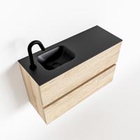 MONDIAZ ADA 80cm toiletmeubel washed oak. LEX wastafel urban links 1 kraangat - thumbnail