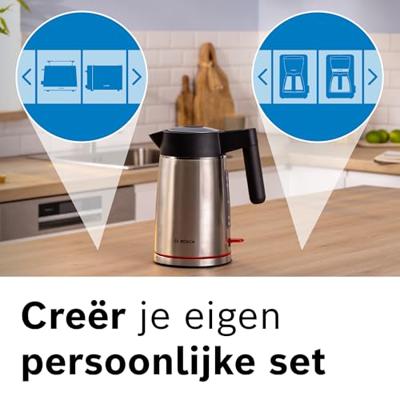 Bosch TWK6M480 MyMoment Waterkoker 1.7L 2400W RVS/Zwart Bosch TWK6M480 MyMoment Waterkoker 1.7L 2400W RVS/Zwart