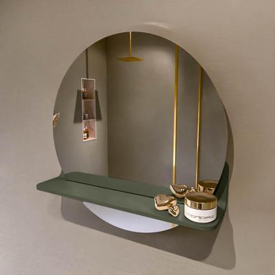 MONDIAZ SPOT spiegel rond 50cm met Spiegelplanchet kleur Army.