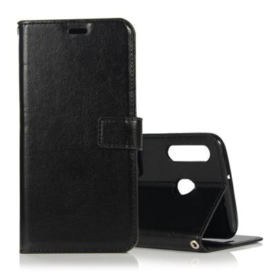 Crazy Horse textuur horizontale Flip lederen tas met houder & card slots & portemonnee & fotolijst voor Galaxy A40 (zwart)
