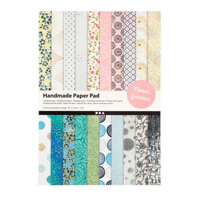 Creativ Company Papierblok bloemen met handgemaakt papier, 20 vellen